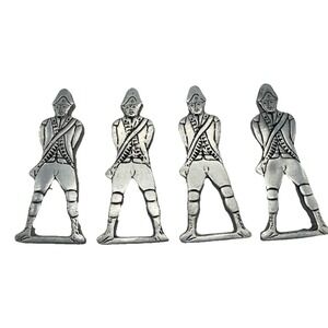 4 VTG Wilton Columbia PA Revolutionary War Soldier Minute Men Napkin Ring Holder